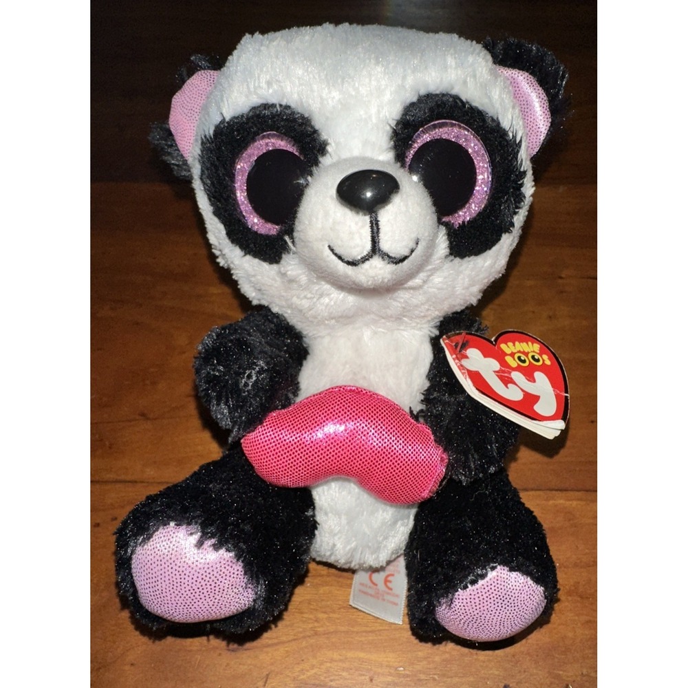 Ty Beanie Boos - CUTIE PIE‎ the Panda Bear 6" With Tags Plush Stuffed Animal Toy